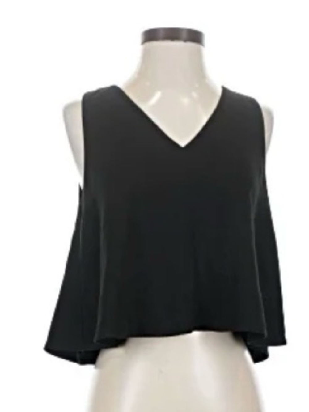 Club Monaco Black V-Neck Sleeveless Top